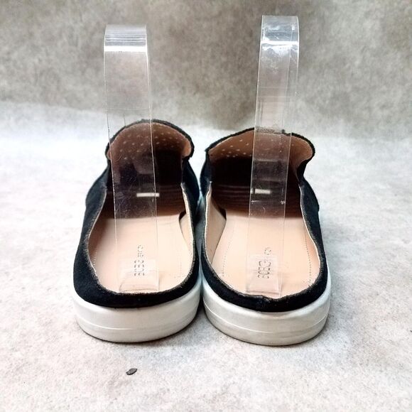 BCBGeneration Womens Yerra Size 8.5 Black Leather Slip On Perforated Loafer Mu - Picture 5 of 10